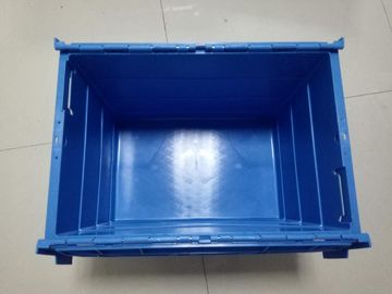 बड़े प्लास्टिक नेस्टिंग स्टोरेज टोट्स संलग्न ढक्कन अनुकूलित रंग